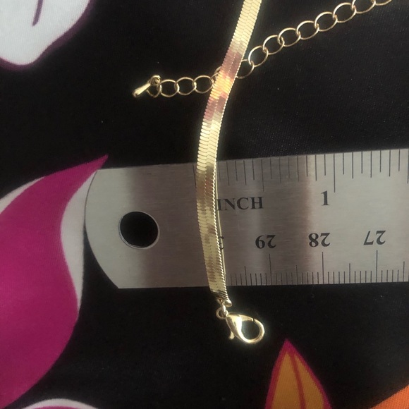 DIOR Tag onto a Necklace 14k Gold Plated Herringbone Chain - Picture 10 of 13